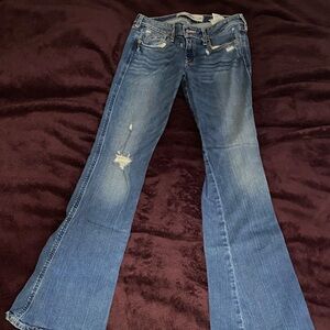 Hollister Distressed Blue Flare Jeans